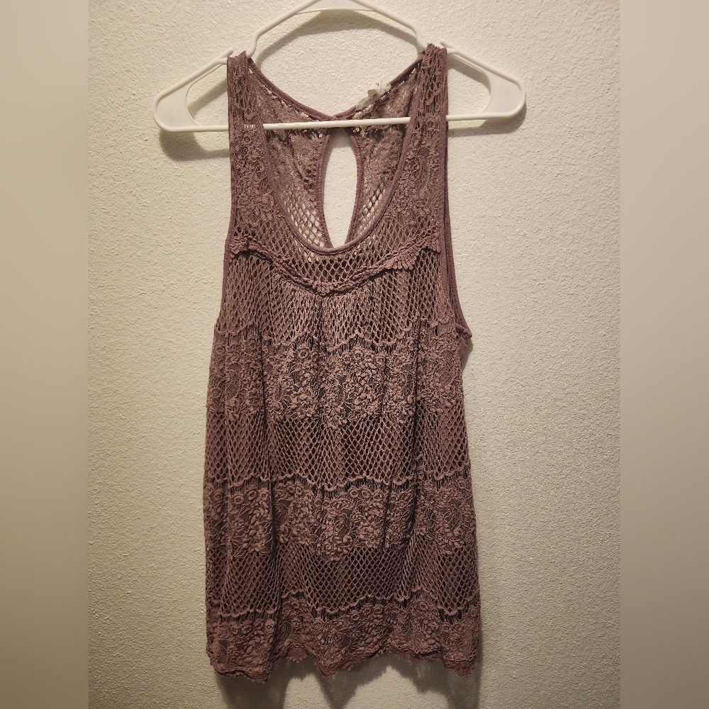 Maurices purple lace sleeveless top size 2